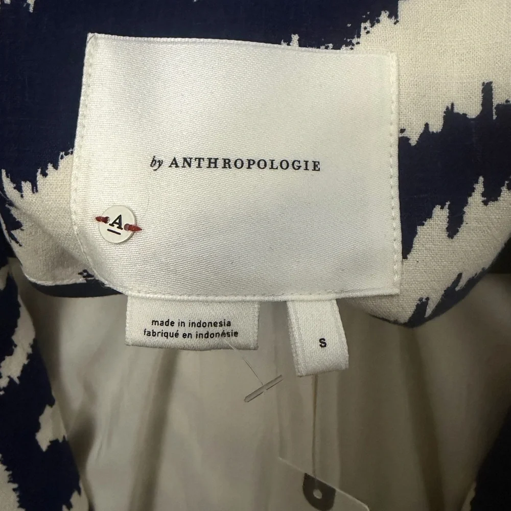 🆕 Anthropologie Robbie Duster Jacket, in Blue and White - Picture 4 of 6